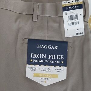 Haggar Iron Free Pleated Khaki Dress Pant